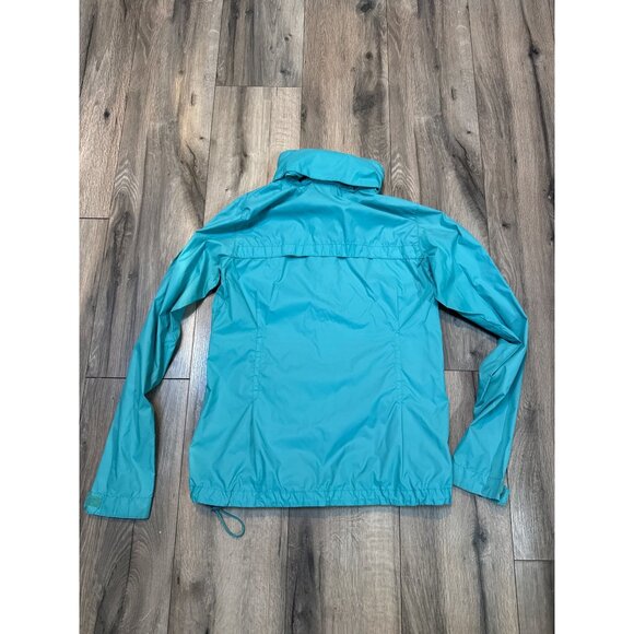 Columbia Womens Lightweight Turquoise Hooded Rain Jacket Windbreaker S - Picture 5 of 6